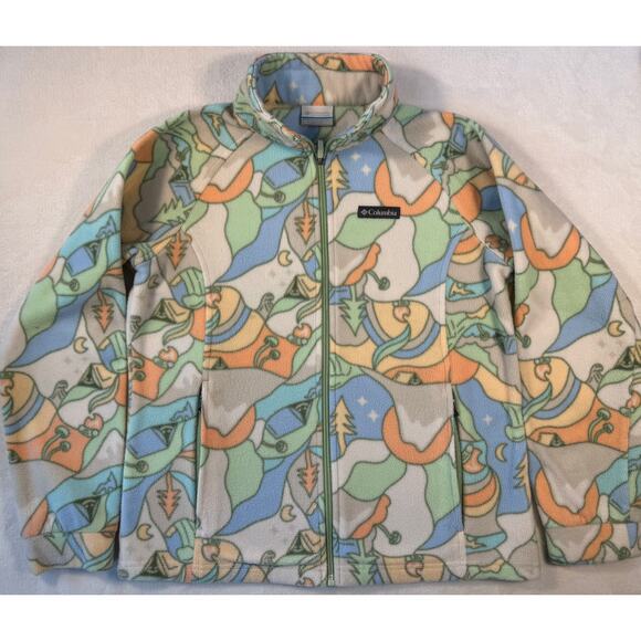 Columbia Girls Cream Ivory Fleece Jacket Benton Springs II Dark Stone Epicamp L - Picture 5 of 10